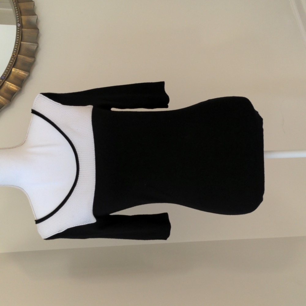 Small black and white Express silky soft sweater